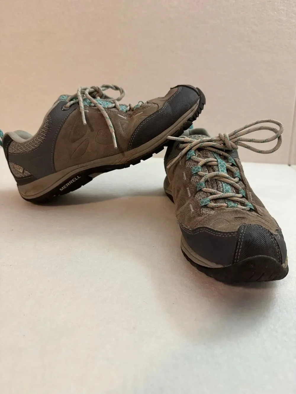 Merrell Womens Zeolite Serge Waterproof Hiking Shoes Castle Rock Lagoon Gray 8.5